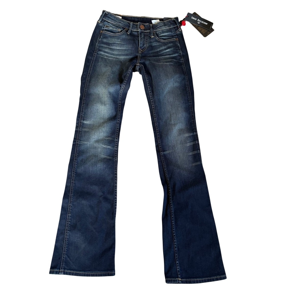 True Religion Becca Bootcut Jeans Womens 25 Dark Wash Mid Rise Stretch Y2K